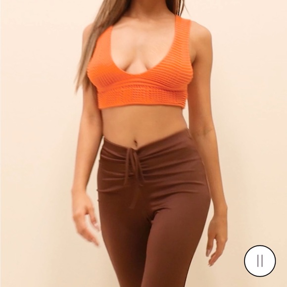 MOTEL | Brown tie up flare pants - Picture 3 of 9